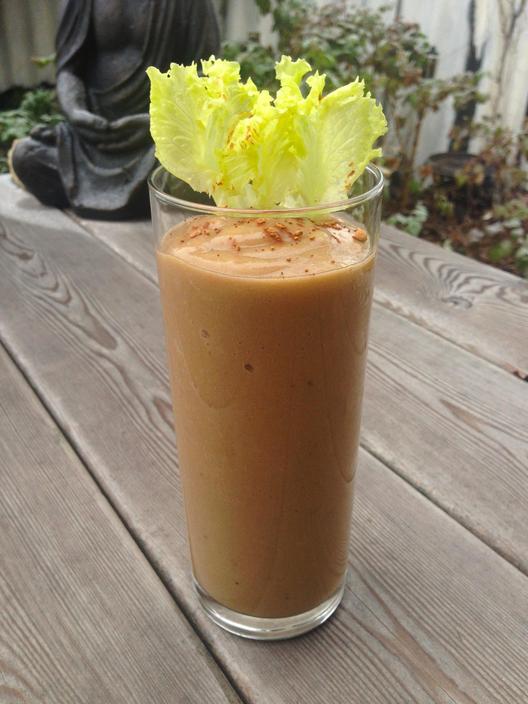 Apple - banaan - carob - smoothie