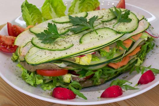 Plum - courgette - "lasagna"