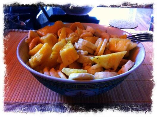 Ananas - banaan - ontbijt