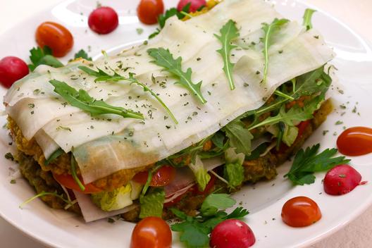 Mango - arugula - "lasagna"